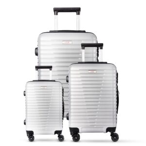 3-piece silver trolley bags with 360° wheels, scratch resistant finish