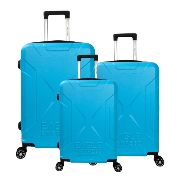 light blue travel luggage set