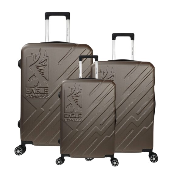 brown luggage set of 3