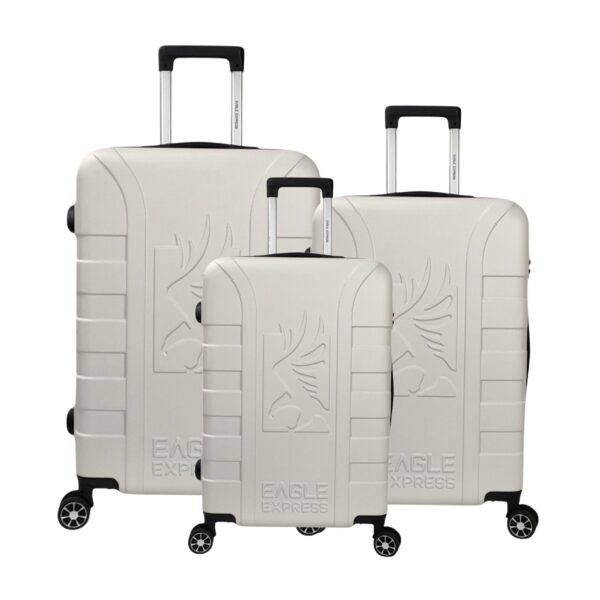 white suitcases set of 3