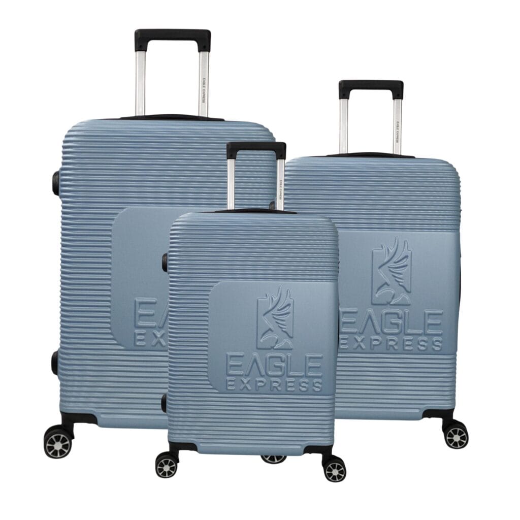 set of 3 pieces travelling bags ice blue