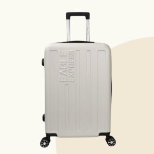 Venture Stylish Checked Suitcase 30kg | White | Purplish Red