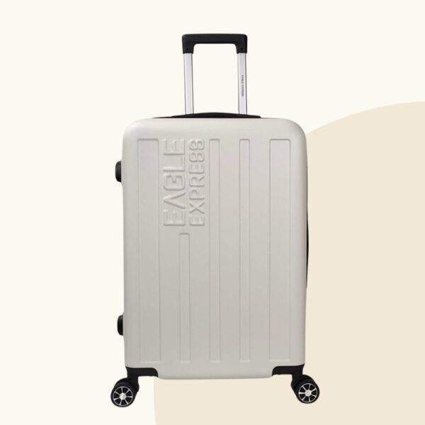 Venture Stylish Checked Suitcase 30kg | White | Purplish Red
